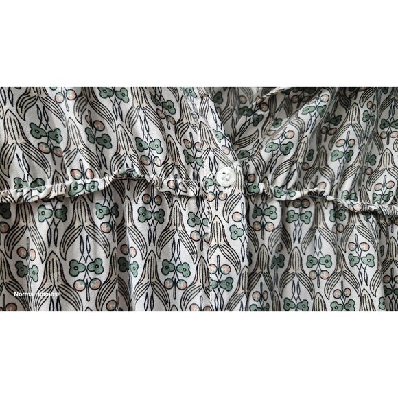 Max Studio Womens Floral Button-Up Blouse Size L Polyester Long Sleeve - Picture 4 of 7